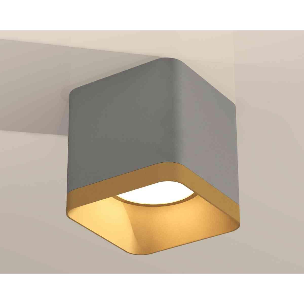 фото комплект накладного светильника ambrella light techno spot xs7807004 sgr/sgd серый песок/золото песок (c7807, n7704) | 220svet.ru
