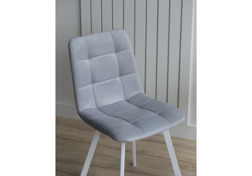 фото стул на металлокаркасе woodville чилли светло-серый / белый 631625 | 220svet.ru