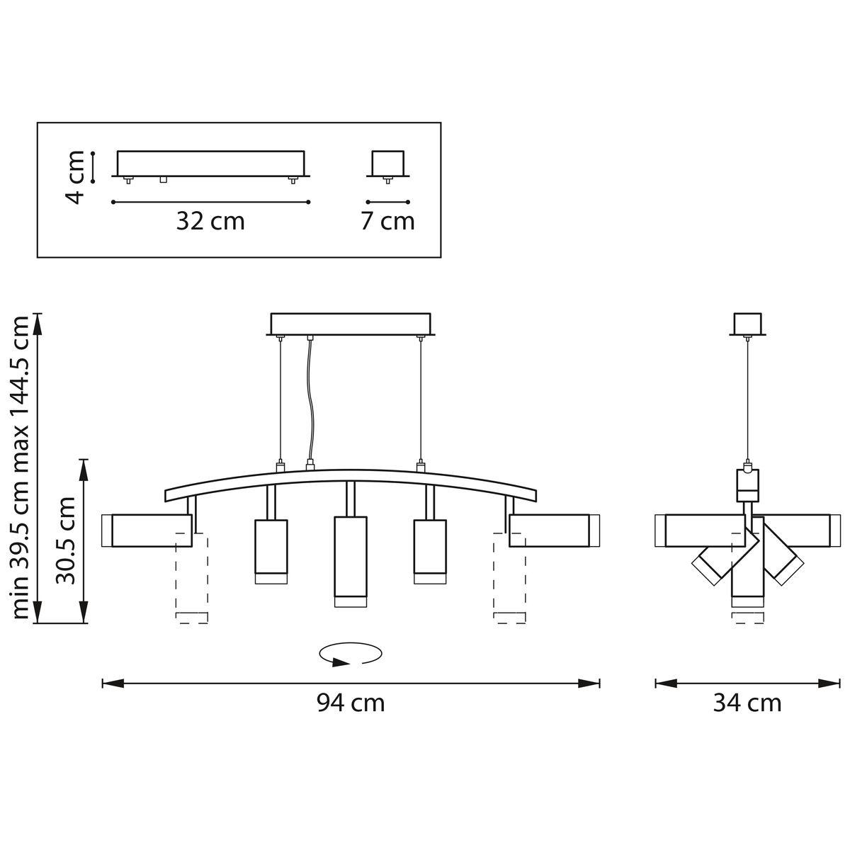 фото подвесная люстра lightstar rullo (571735+214437-2+214487-3+202430-5) lr7353728730 | 220svet.ru