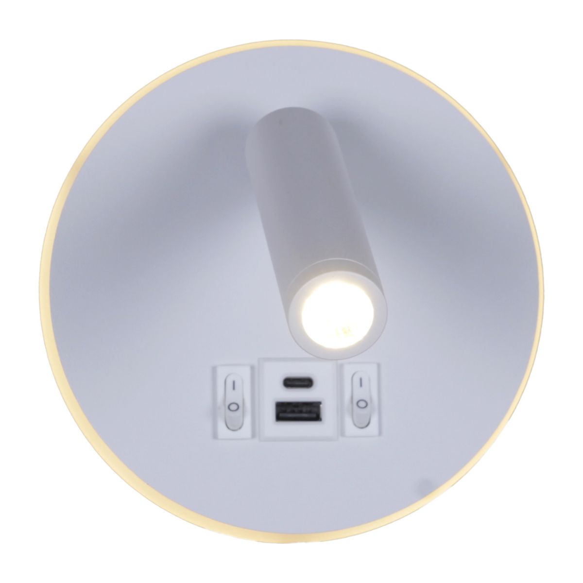 фото настенный светодиодный светильник reluce 86203-9.2-001kt led12w+usb wt | 220svet.ru