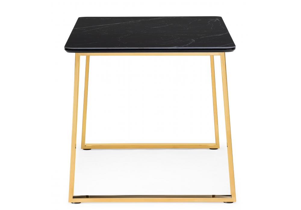 фото керамический стол woodville селена 2 140х80 черный мрамор / золотой 606404 | 220svet.ru