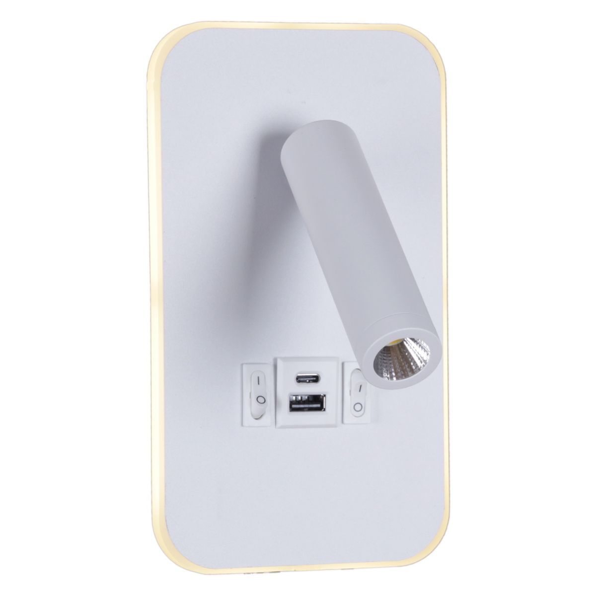 фото настенный светодиодный светильник reluce 86204-9.2-001kt led12w+usb wt | 220svet.ru