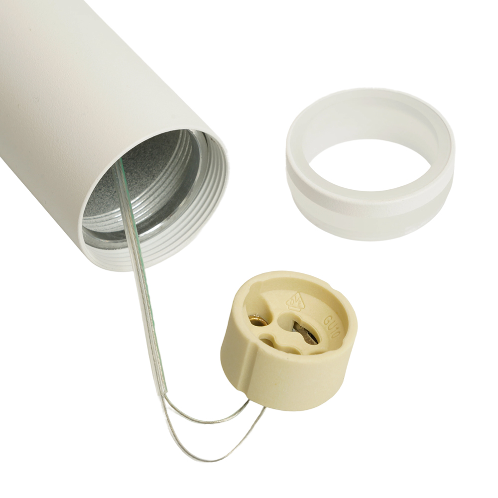 фото светильник потолочный feron ml1008 barrel luna levitation на подвесе mr11 35w 230v, белый 40*250 51376 | 220svet.ru