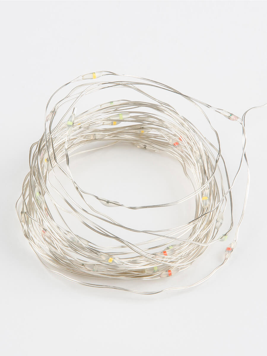 фото светодиодная гирлянда uniel роса разноцветный uld-s0500-050/scb/2aa multi ip20 dew ul-00005266 | 220svet.ru