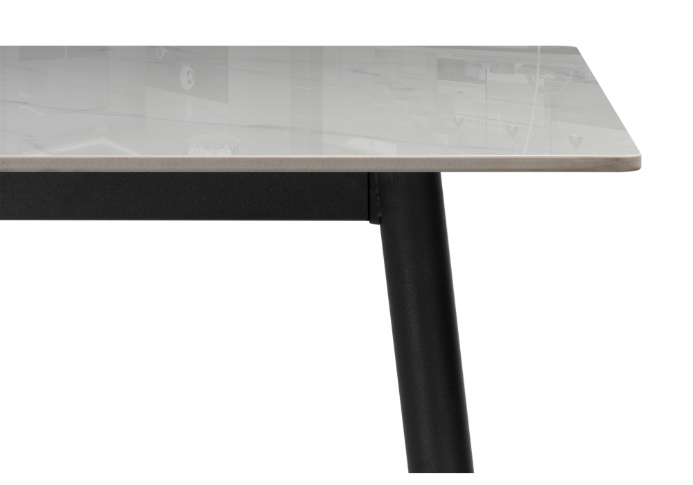 фото керамический стол woodville rio 15906 белый мрамор-черный | 220svet.ru