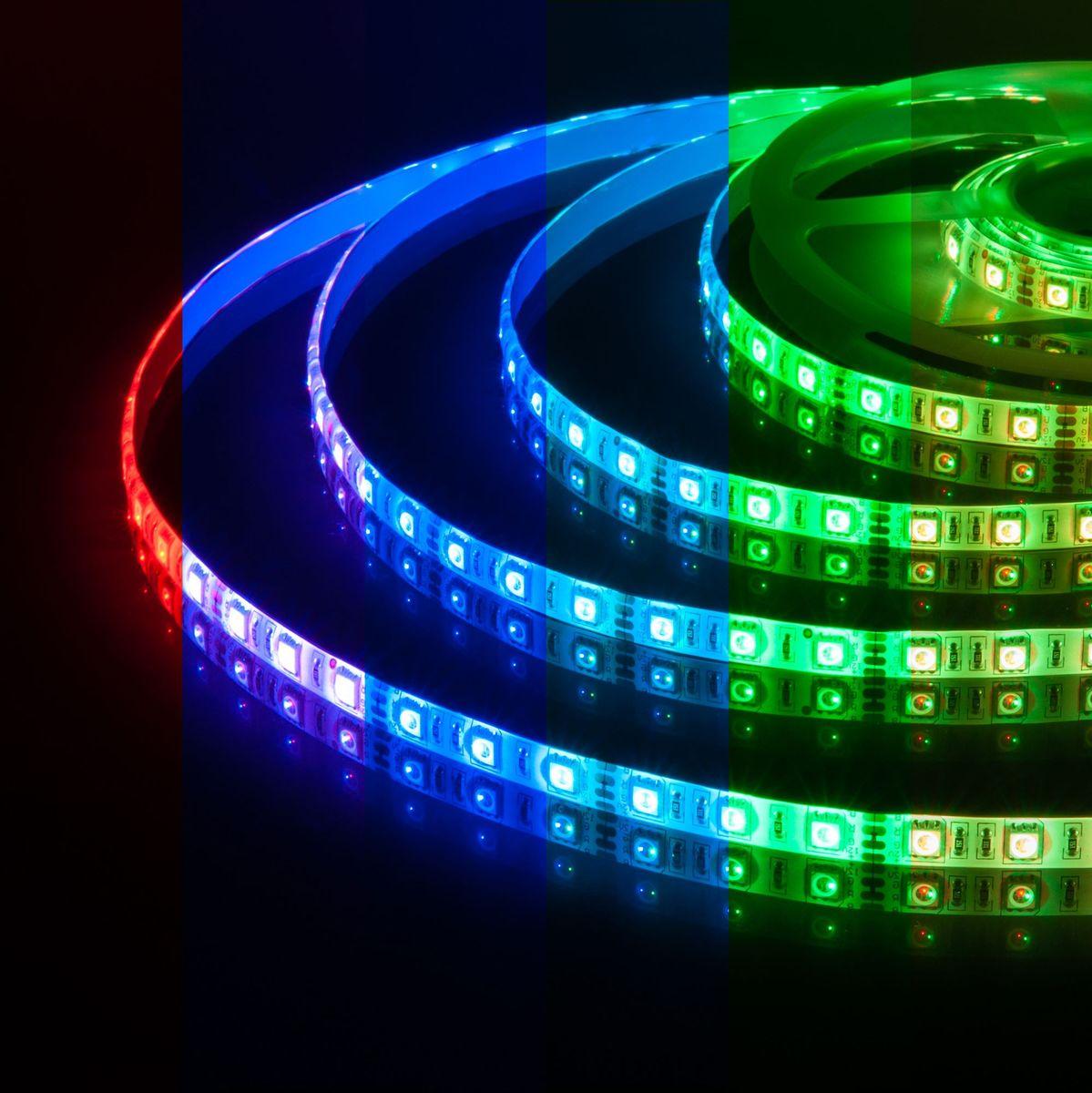 фото светодиодная влагозащищенная лента elektrostandard 14,4 w/m 60led/m 5050smd rgb 5m a034876 | 220svet.ru