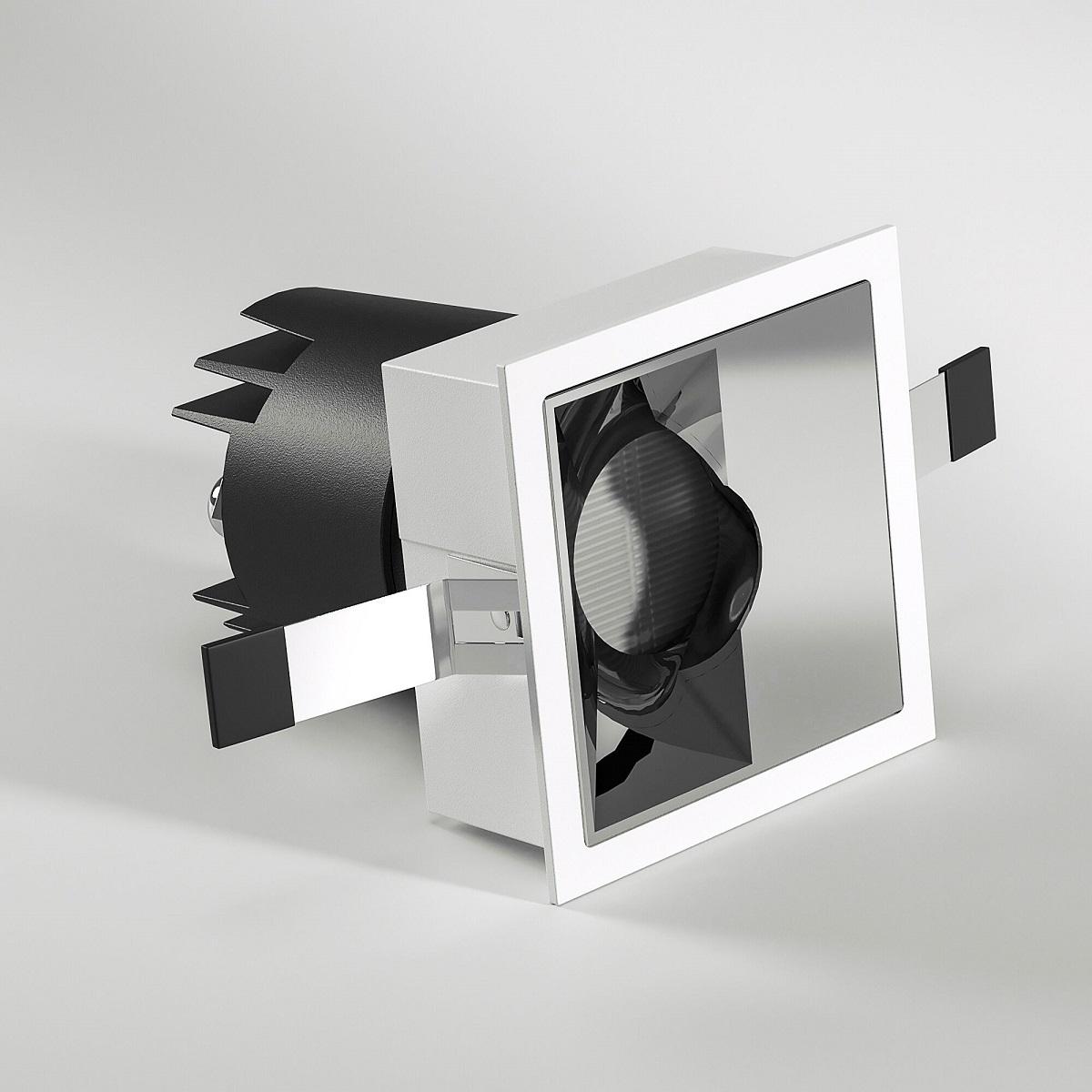 фото встраиваемый светодиодный светильник elektrostandard 25091/led 10w 3000k белый/хром a064615 | 220svet.ru