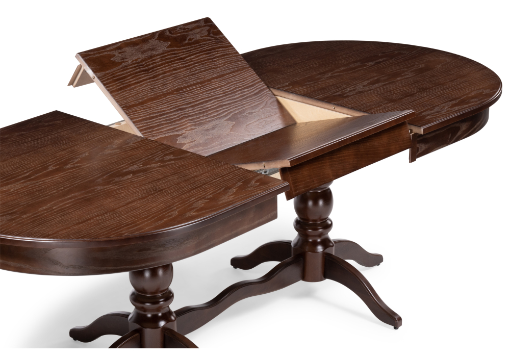 фото стол деревянный woodville дейвер 160(220)х100 орех темный 515967 | 220svet.ru