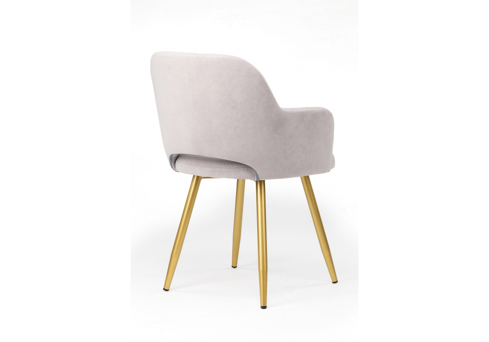 фото стул на металлокаркасе woodville эолин светло-серый (glory 36) / золотой 631728 | 220svet.ru