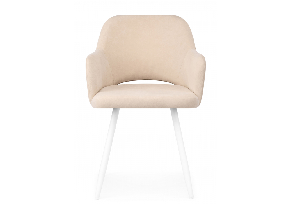 фото стул на металлокаркасе поворотный woodville эолин 360 бежевый (glory 03) / белый 631717 | 220svet.ru