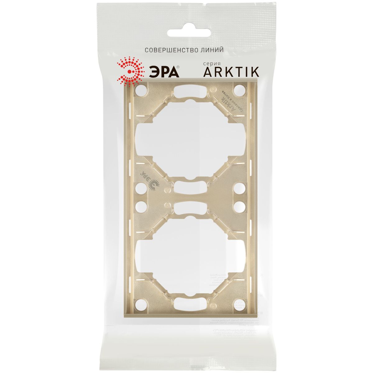 фото рамка для розеток и выключателей эра arktik 16-5002-04 на 2 поста шампань б0070557 | 220svet.ru