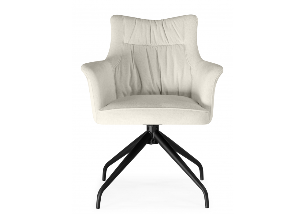 фото стул крутящийся на металлокаркасе woodville kaser 360 ivory / black 15842 | 220svet.ru