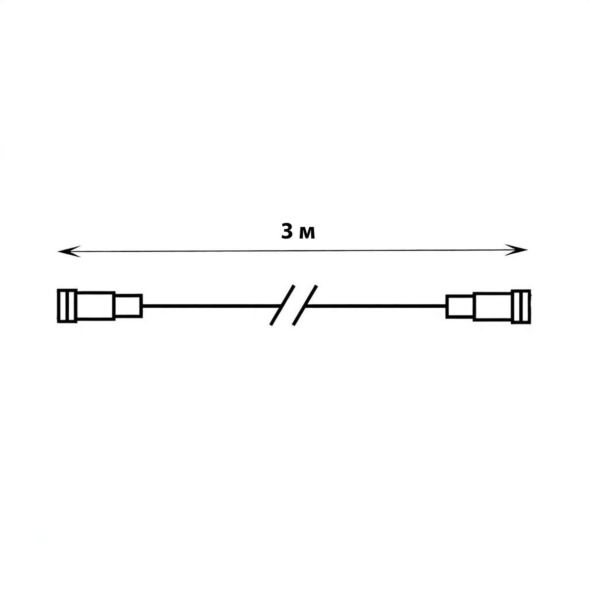 фото удлинитель для гирлянд uniel ucx-f90 e/3m/bk ul-00013225 | 220svet.ru