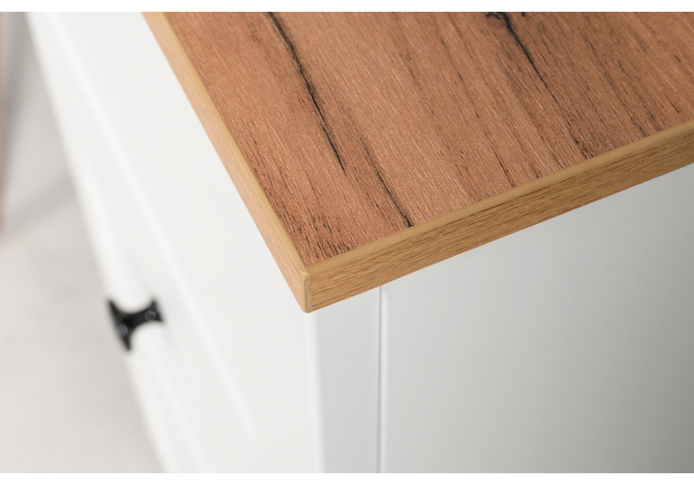 фото письменный стол woodville опра белый шагрень / дуб золотой craft 676810 | 220svet.ru