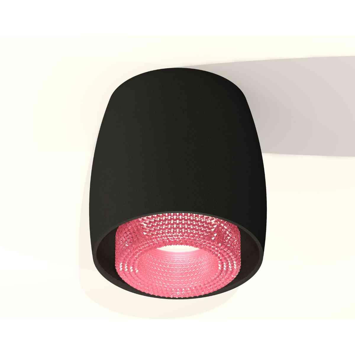 фото комплект накладного светильника ambrella light techno spot xs1142022 sbk/pi черный песок/розовый (c1142, n7193) | 220svet.ru