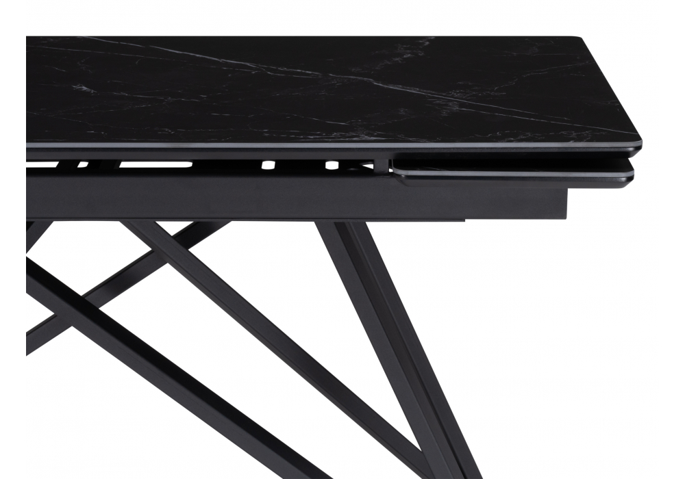 фото керамический стол раскладной woodville вилсон 160(220)х89 черный мрамор 626051 | 220svet.ru