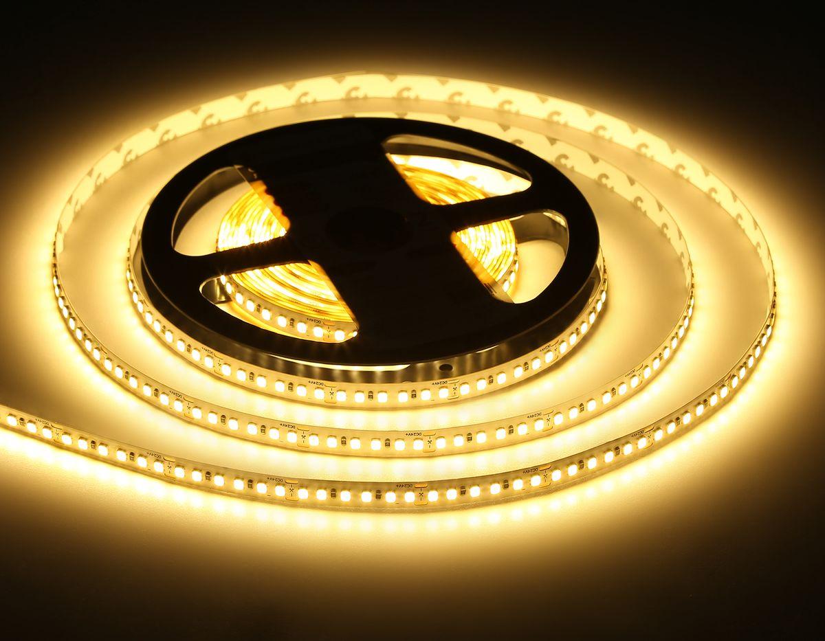 фото светодиодная лента теплый белый ambrella light 14,4w/m 180led/m 2835smd 3000к 5m gs3201 | 220svet.ru