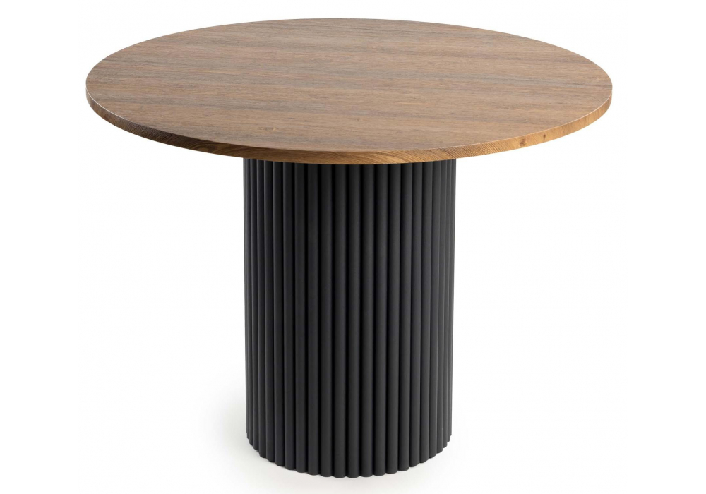 фото стол деревянный woodville барел 100 орех кантри / черный 615166 | 220svet.ru