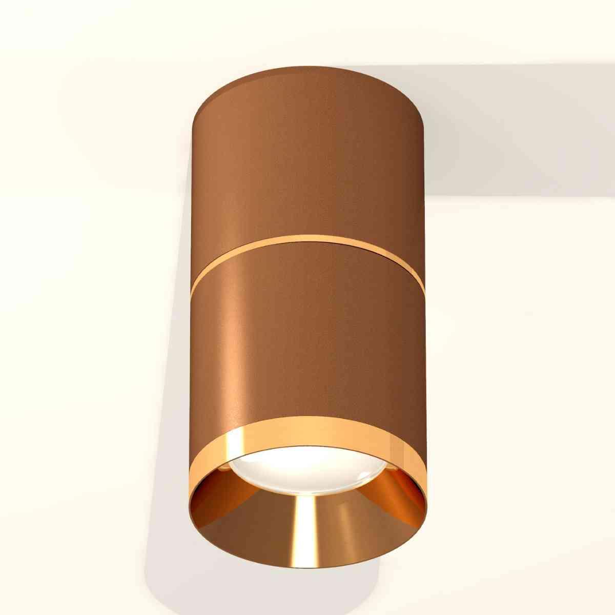 фото комплект накладного светильника ambrella light techno spot xs7404061 scf/pyg кофе песок/золото желтое полированное (c7404, a2072, c7404, n7034) | 220svet.ru