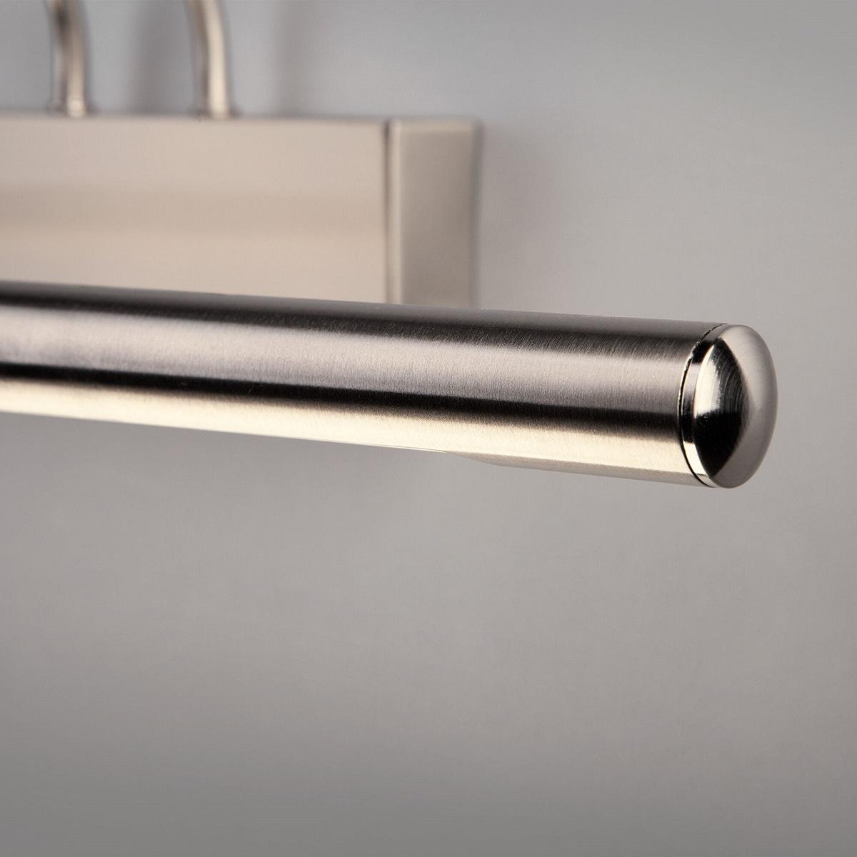 фото подсветка светодиодная для зеркал/картин elektrostandard simple mrl led 10w 1011 ip20 3000k никель a063698 | 220svet.ru