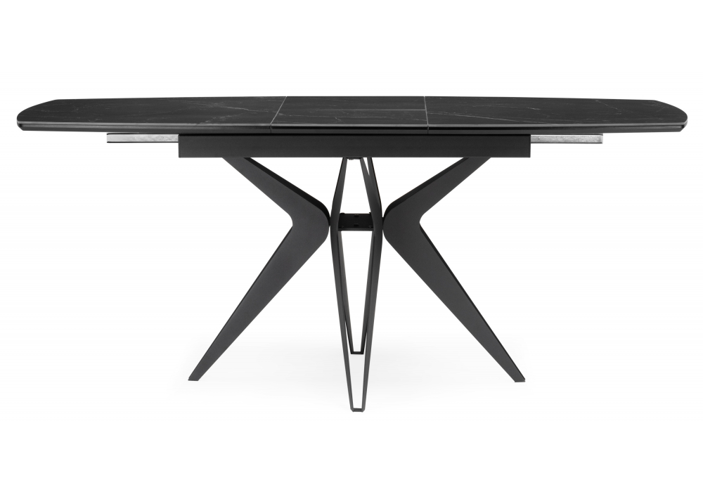 фото керамический стол раскладной 140(180)х80 woodville риполь черный 612883 | 220svet.ru