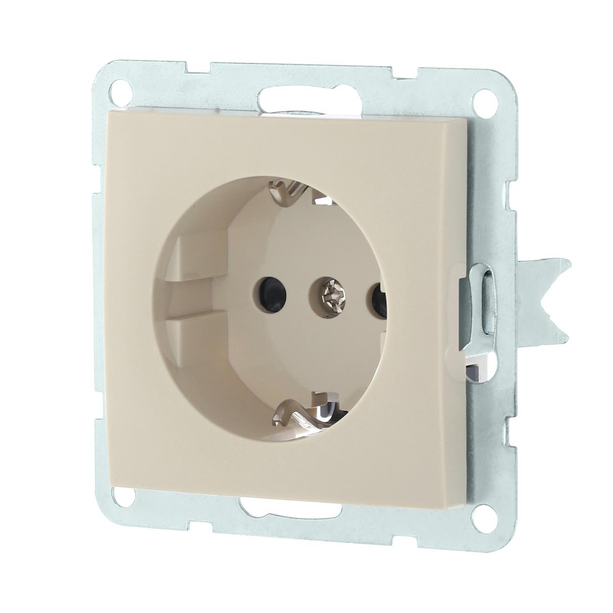 фото розетка lk studio с з/к, со шторками (бежевый) lk60 863201-1 | 220svet.ru