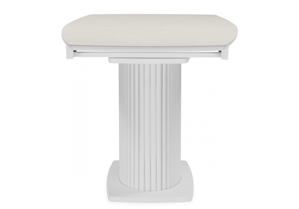 фото керамический стол 140(180)х80 раскладной woodville фестер carmen light grey / белый 664929 | 220svet.ru