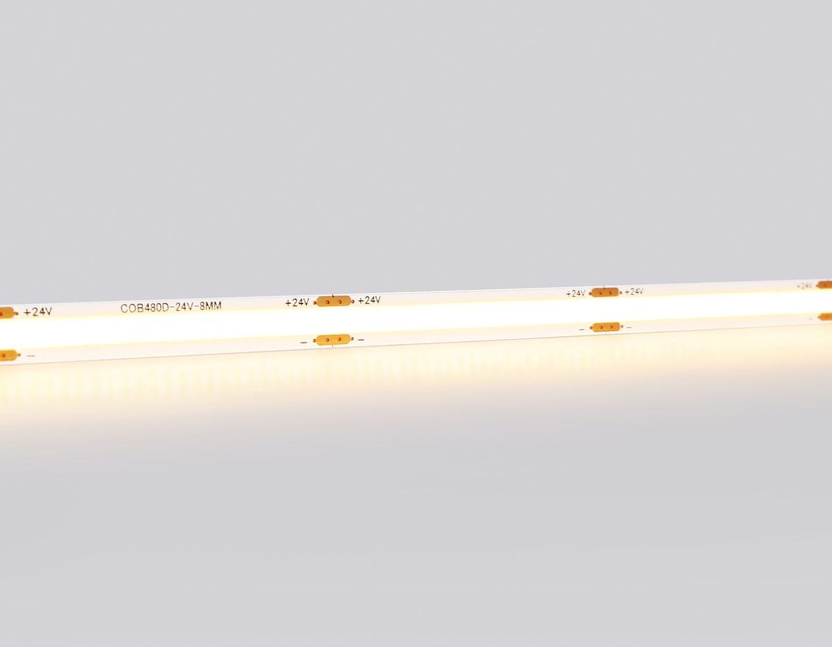 фото светодиодная лента ambrella light 12w/m 480led/m cob теплый белый 5m gs4701 | 220svet.ru