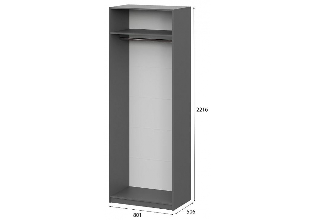 фото шкаф двухстворчатый woodville даиго графит серый 593704 | 220svet.ru