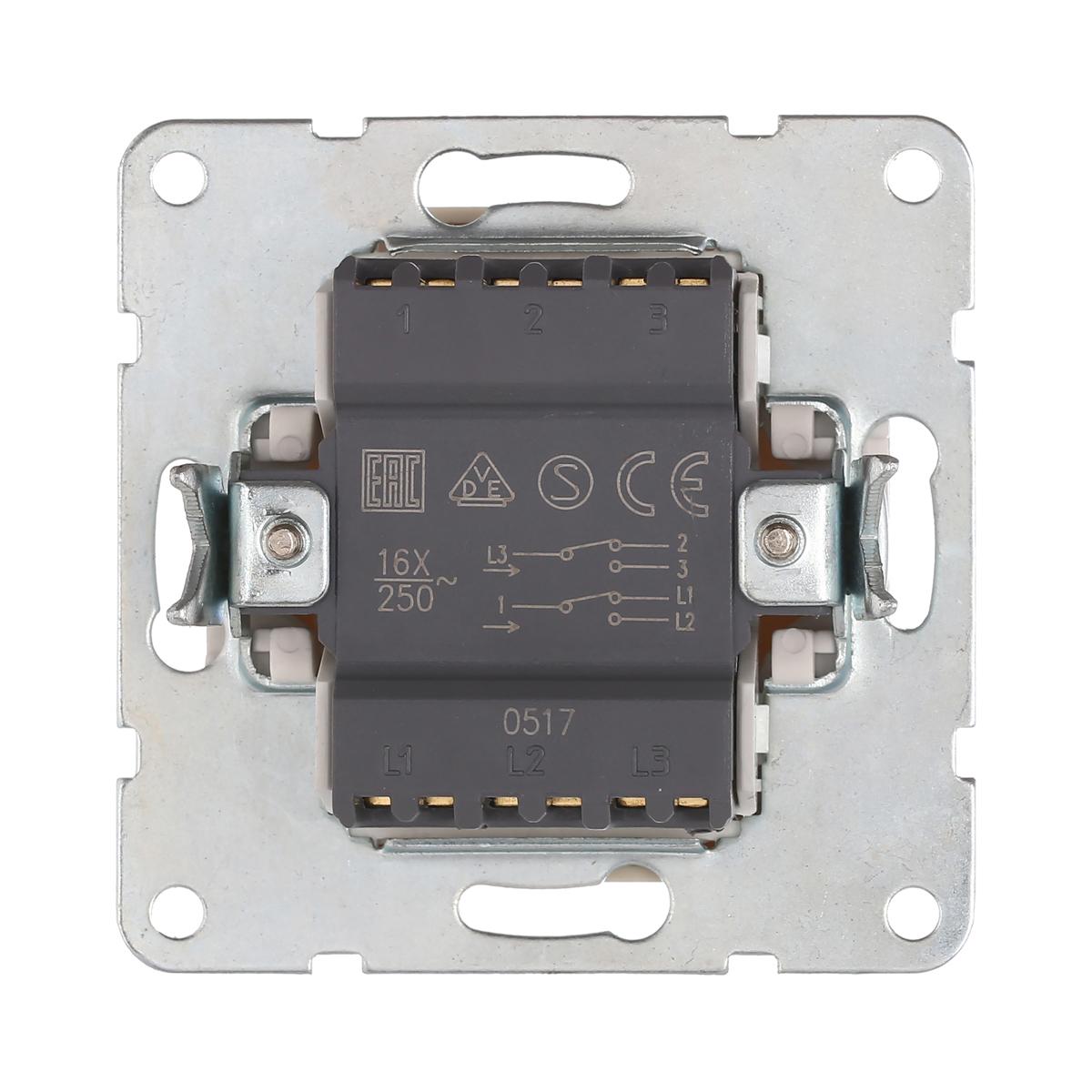 фото переключатель lk studio 2-кл., с двух мест (схема 6+6) 16 a, 250 b (сосна) lk60 861325-1 | 220svet.ru