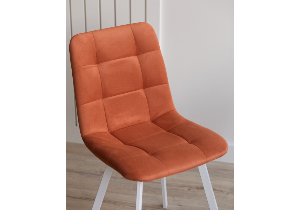 фото стул на металлокаркасе woodville чилли терракотовый / белый 631642 | 220svet.ru