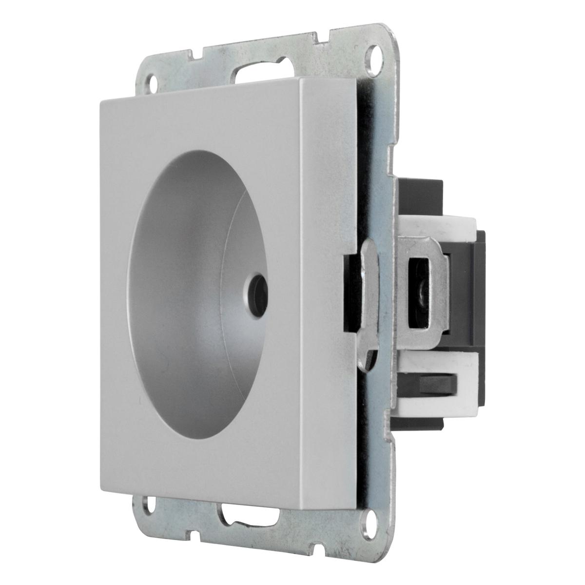 фото розетка lk studio без з/к, со шторками (серебристый металлик) lk80 843303-1 | 220svet.ru