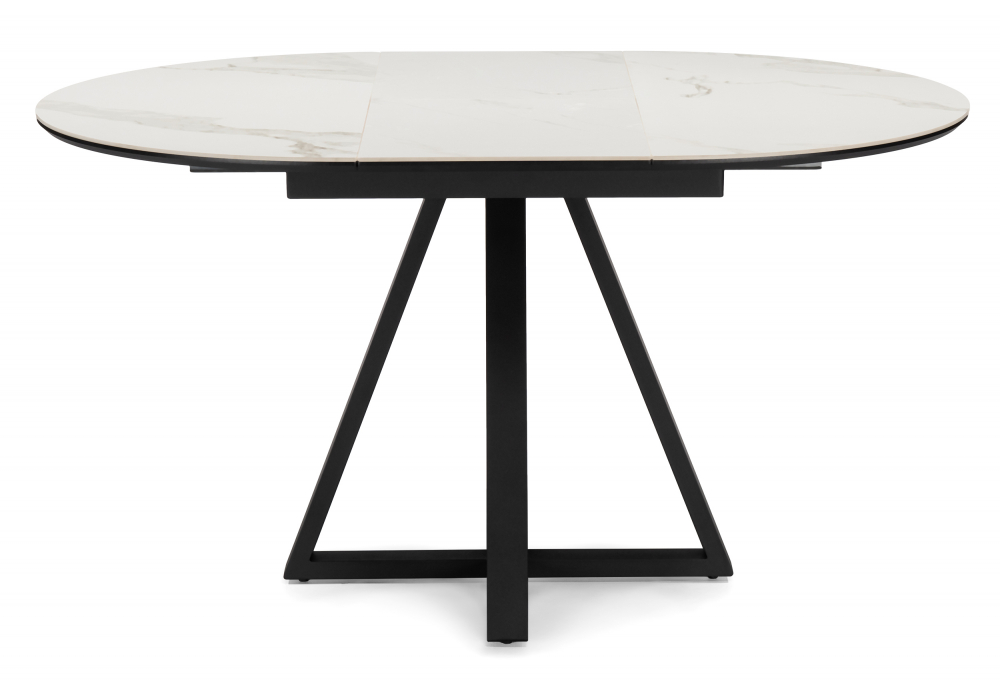 фото керамический стол раскладной woodville нельсон белый / черный 588016 | 220svet.ru