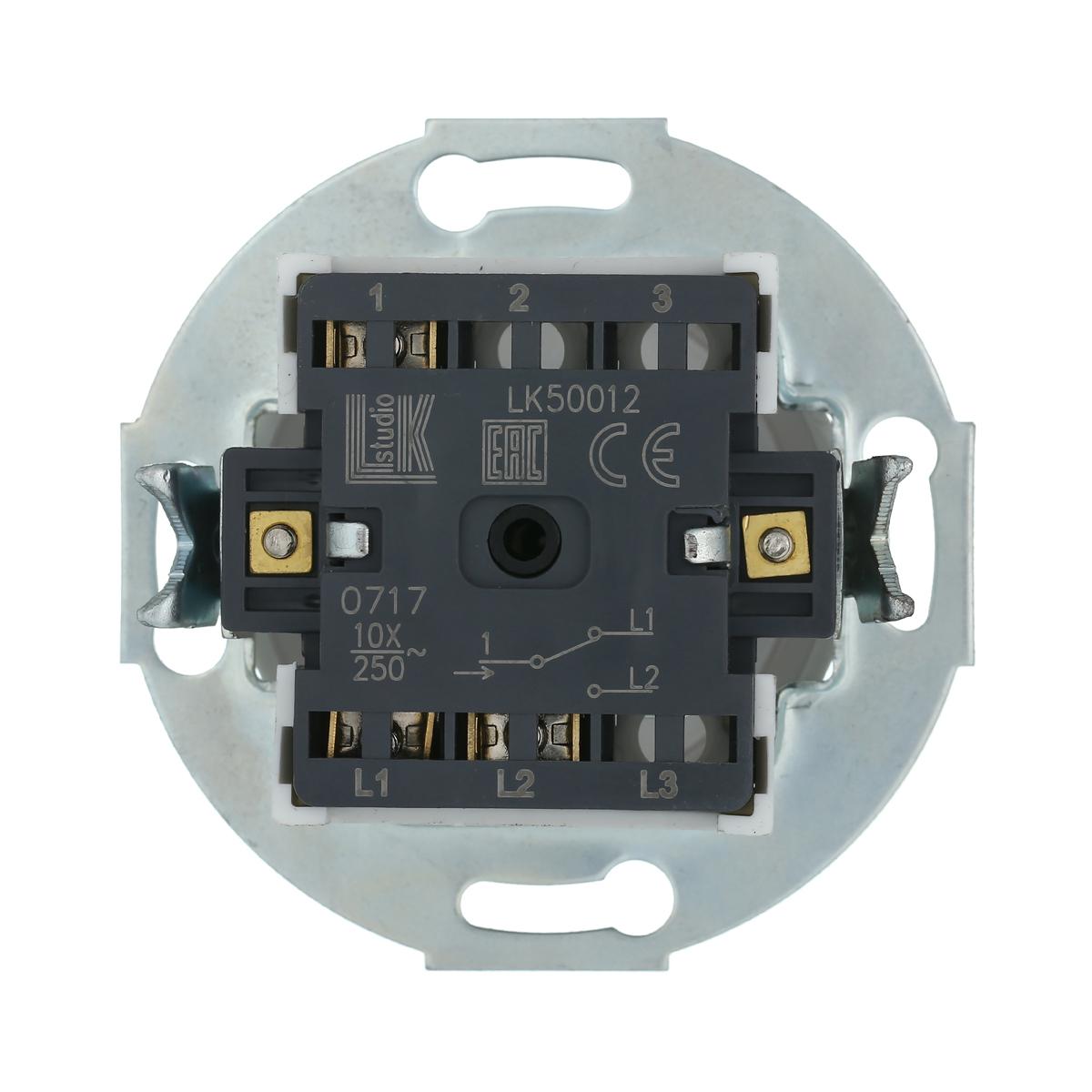 фото переключатель lk studio поворотный (схема 6) 16 a, 250 b (белый) vintage 880704-1 | 220svet.ru