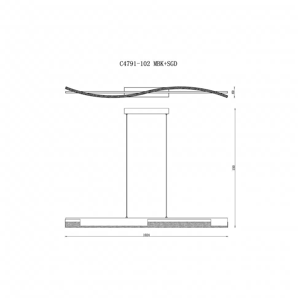 фото подвесной светодиодный светильник iledex scorpio c4791-102 mbk+sgd | 220svet.ru