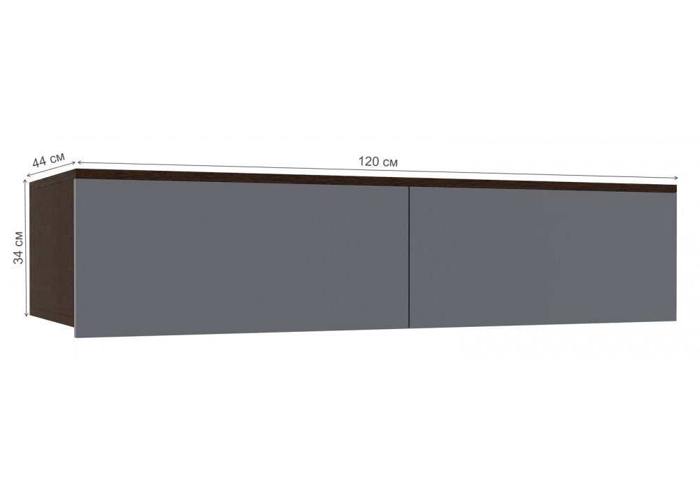 фото навесной шкаф woodville роут венге / графит софт 593732 | 220svet.ru