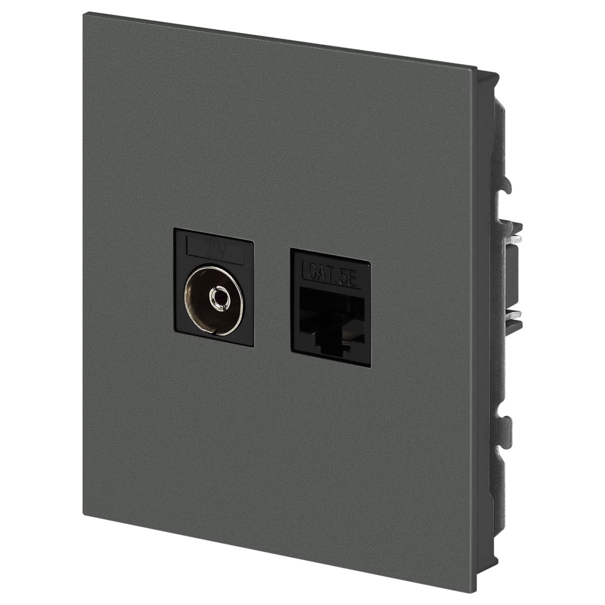 фото розетка эра arktik 16-3110-06 комбинированная rj45+tv графит б0070499 | 220svet.ru