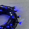 Миниатюра фото гирлянда нить 10м синяя с мерцанием белого диода 220в, 75 led, провод черный каучук, ip65 ltc ll75blw-1-2b | 220svet.ru