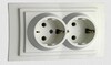 Миниатюра фото розетка 2к+з двойная mono electric despina/ larissa 16a 250v винтовое подключение белый 500-001904-120 | 220svet.ru
