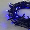 Миниатюра фото гирлянда нить 10м синяя с мерцанием белого диода 24в, 100 led, провод черный пвх, ip54 ltc pst100blw-11-1b | 220svet.ru