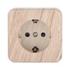 Миниатюра фото розетка lk studio открытой установки с заземляющими контактами и защитными шторками (сосна) 813225 | 220svet.ru