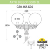 Миниатюра фото садово-парковый фонарь fumagalli artu bisso/g300 3l g30.158.s30.aye27 | 220svet.ru