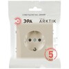 Миниатюра фото розетка эра arktik 16-2102-04 с заземлением 2p+e schuko со шторками 16а-250в шампань б0070427 | 220svet.ru