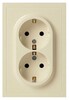 Миниатюра фото розетка эра galaxy 15-2105-02 с заземлением двойная 2x2p+e schuko со шторками ip20 16а-250в слоновая кость б0070699 | 220svet.ru