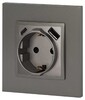 Миниатюра фото розетка эра elegance 14-4108-16 2p+e 16a-250в со шторками с usb type-a+c 5в-3а титан б0067695 | 220svet.ru