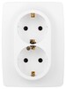 Миниатюра фото розетка эра серия 12 12-2106-01м 2x2p+e schuko 16а-250в белый матовый б0065721 | 220svet.ru