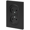 Миниатюра фото розетка эра arktik 16-2107-05 без заземления двойная 2x2p 16а-250в антрацит б0071685 | 220svet.ru