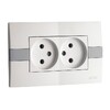 Миниатюра фото розетка 2к двойная mono electric eсо 16a 250v винтовое подключение белый 101-010105-121 | 220svet.ru