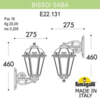 Миниатюра фото светильник уличный настенный fumagalli bisso/saba k22.131.000.vye27 | 220svet.ru