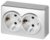 Миниатюра фото розетка эра эксперт 11-2205-03 двойная с заземлением 2х2p+e schuko ip20 16a-250в оу алюминий б0063046 | 220svet.ru